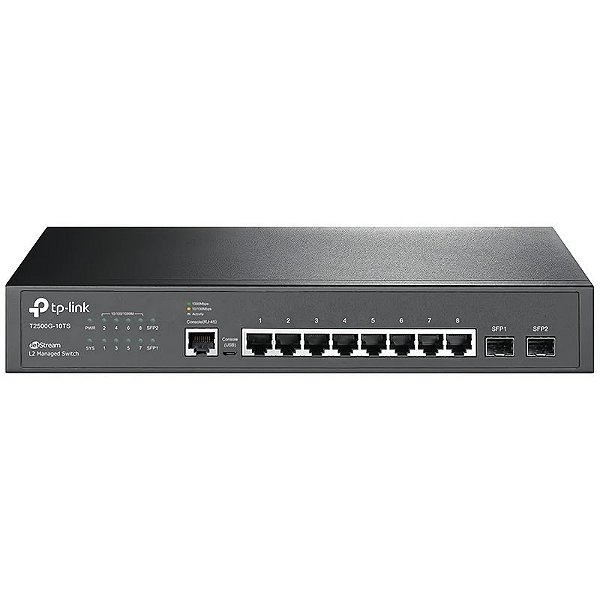 Switch De Rede Gerenciável Tp-Link T2500G-10Ts - 8 Portas