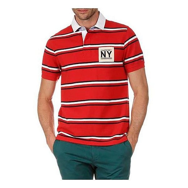 Polo M Mw0Mw00422 0 Tommy Hilfiger 904 Vermelho Branco