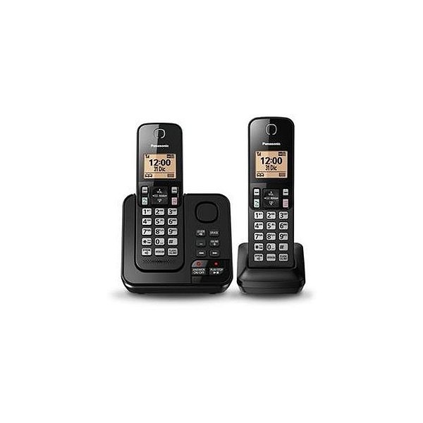 Telefone Sem Fio Panasonic KX-TGC362 Preto - 2 Unidades com Identificador de Chamadas - 110V