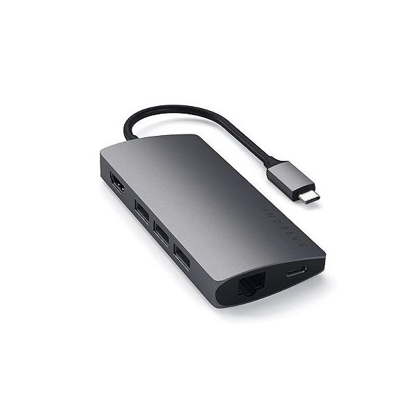 Adaptador Multiport Satechi ST-Tcmam USB-C 4K Ethernet - Cinza Espacial