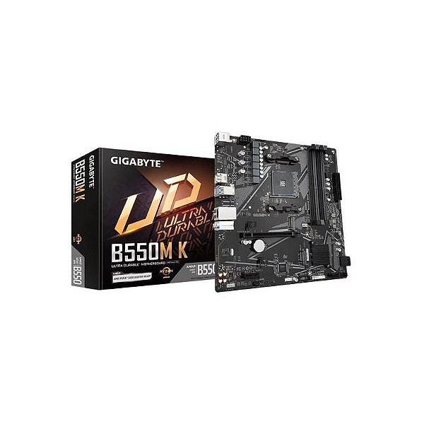 Placa Mãe Gigabyte B550M K para Processadores Socket AM4 e Memória DDR4