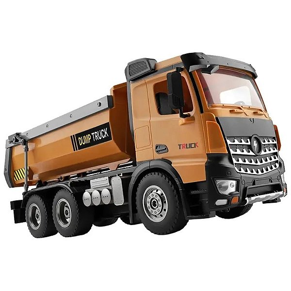 Caminhão Caçamba RC WLtoys 1/14 Amarelo e Preto - Controle 2.4GHz