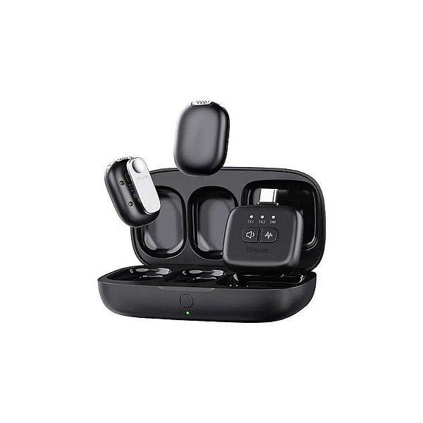Microfone Ulanzi Tinymic A30 Preto - Compacto e de Alta Qualidade para Gravações