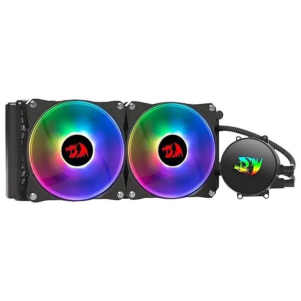 Cooler Cpu Redragon Ccw-3000 Rgb Efeito X Compatível Com Intel E Amd - Preto