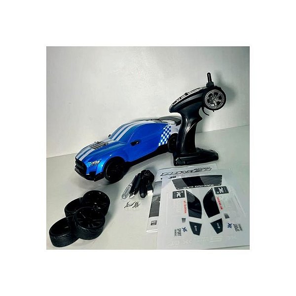 Carro de Drift Huaxiang 1/14 4WD Azul 48KM - Modelo 8616A