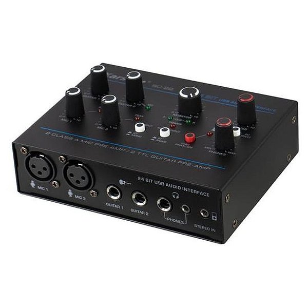 Mixer de Áudio Karsect SC 22 2 Canais c/ Microfone. e Auxiliar - Preto
