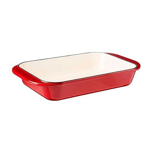 Assadeira De Lasanha Cuisinart Ci1136 24Cr Ferro Fundido Esmaltado 35Cm Vermelho