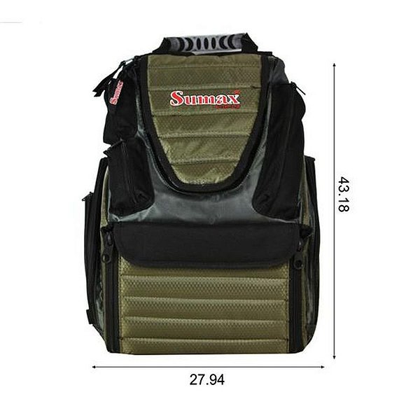 Mochila Para Pesca Sumax Sm-805 Com 4 Estuches De Pvc