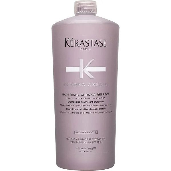 Shampoo Kérastase Chroma Absolu Bain Riche - 1L para Cabelos Coloridos e Sensibilizados