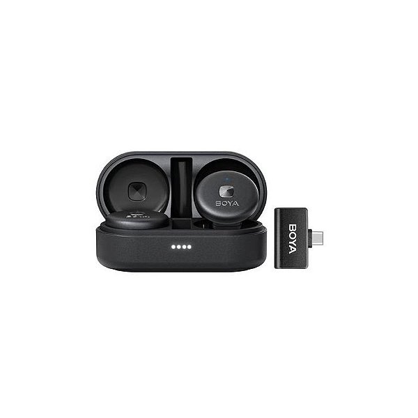 Microfone Sem Fio Boya Omic-U USB-C Dual para Gravações Profissionais