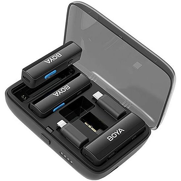 Microfone Sem Fio Boya Boyalink Preto - Sistema Profissional De Áudio