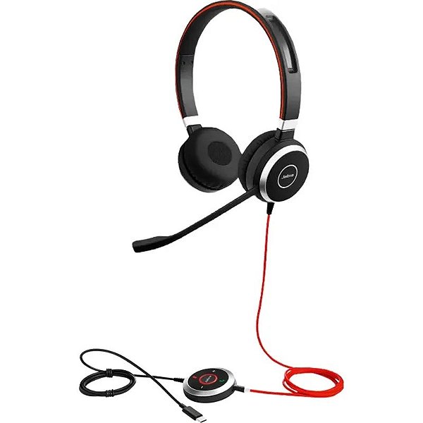 Fone Jabra Evolve 40 MS - Stereo USB-C e Jack 3.5mm com Estojo Protetor