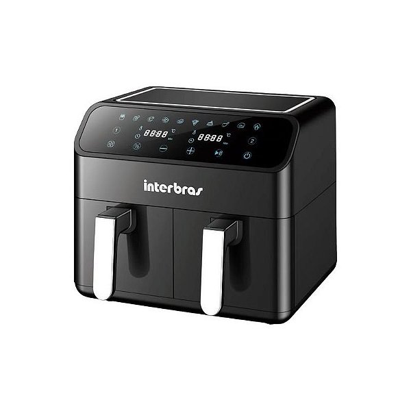 Fritadeira Elétrica Interbras Air Fryer S40BR 4L 1000W 2 em 1 - Preto e Prático