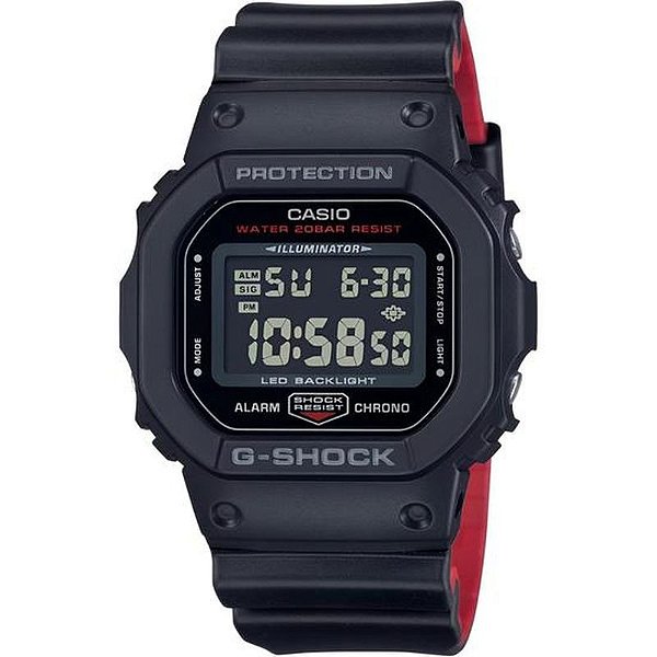 Relógio Digital Masculino Casio G-Shock Dw-5600Uhr-1Dr Preto E Vermelho