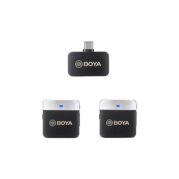 Microfone Sem Fio Boya BY-M1V4 Tipo-C Dual