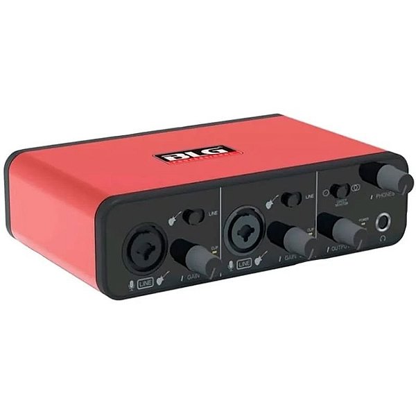 Interface de Áudio USB BLG B-2I2 2 Entradas e 2 Saídas - Vermelha