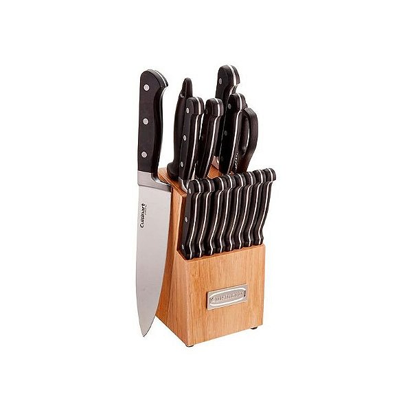 Conjunto de Facas Cuisinart C77TR-16P com 16 Peças e Faqueiro Triplo Rebite