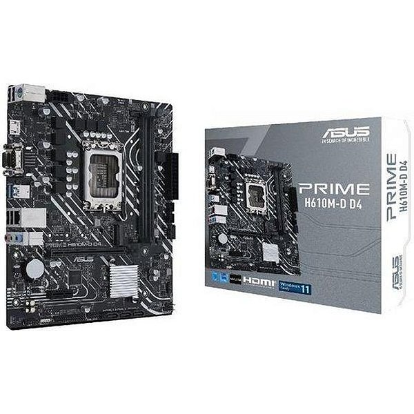 Placa Mãe Asus H610M-D D4 Prime - Socket 1700, HDMI/VGA, DDR4 e M.2