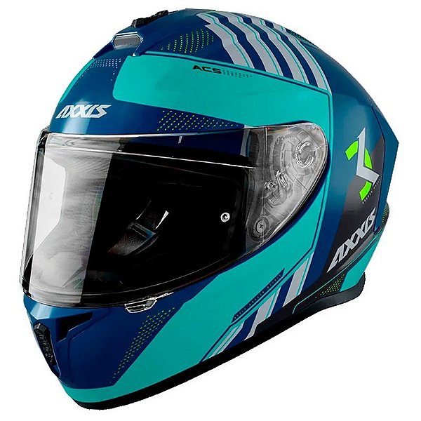 Capacete de Motocicleta Axxis Draken Mythic C7 Azul Tamanho M 57-58