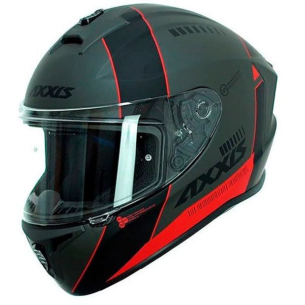 Capacete de Moto Axxis Draken MP4 C5 Cinza/Vermelho - Tamanho M