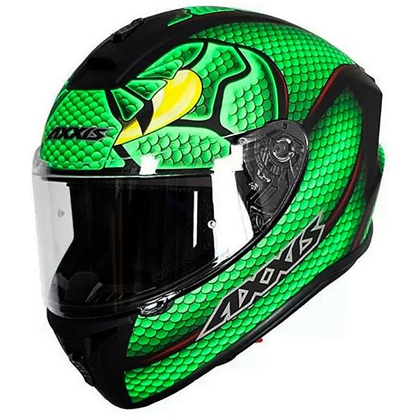 Capacete Axxis Draken Nahesa A6 para Motocicleta - Tamanho L - Verde 59-60 cm