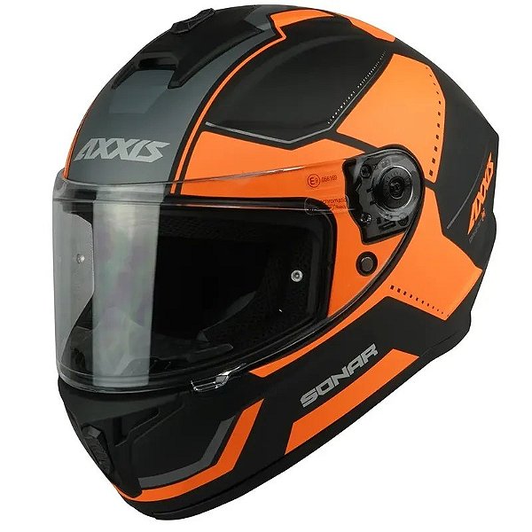 Capacete Axxis Draken Sonar B3 Tamanho M (57-58) - Laranja para Motociclistas