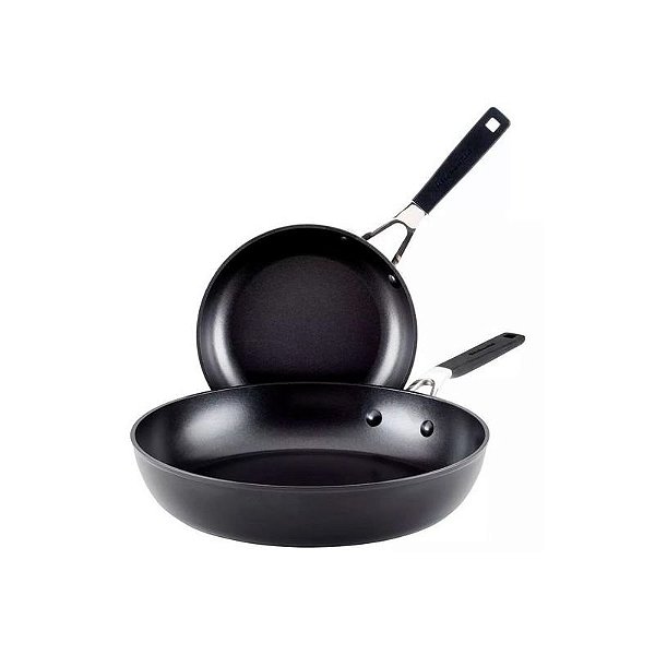 Conjunto de Frigideiras Antiaderentes Kitchenaid 21CM e 31CM Preto Onix Anodizado