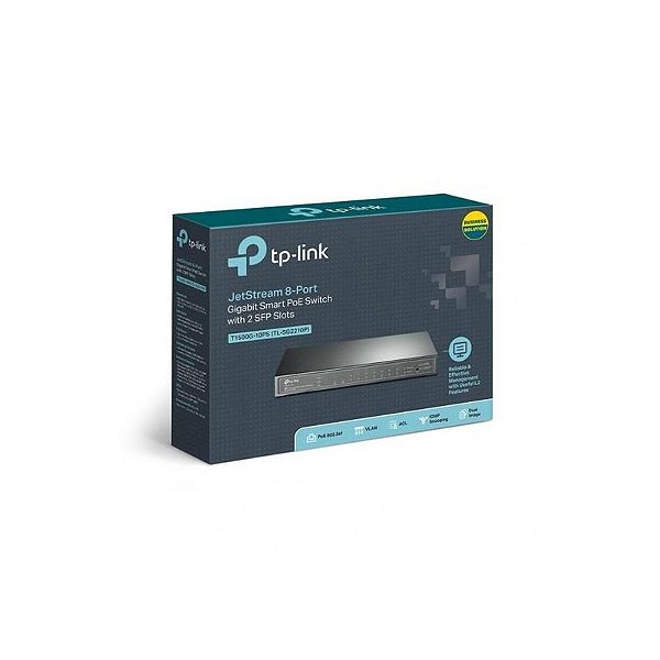 Switch Hub TP-Link 08 Portas T1500G-10PS TL-SG2210P com PoE Integrado