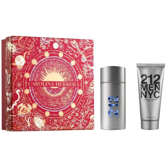 Kit Perfume Carolina Herrera 212 Men Nyc Edt 100Ml + After Shave 100Ml - Masculino - Conjunto De Aroma E Cuidado De Luxo