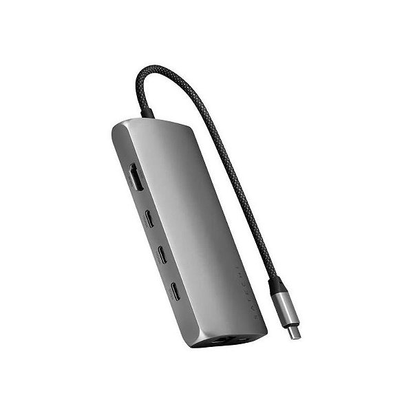 Adaptador Multiporta USB-C Satechi ST-P8KEM 8K Ethernet V3 - Cinza Espacial