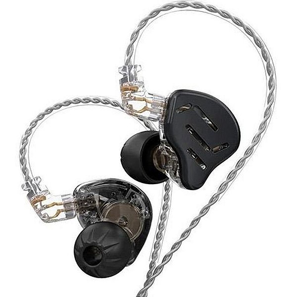 Fone de Ouvido In-Ear KZ Zax com Microfone - Preto