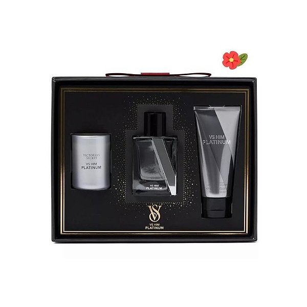 Kit Victoria's Secret VS Him Platinum - 3 Unidades (50/100ML) + Hidratante