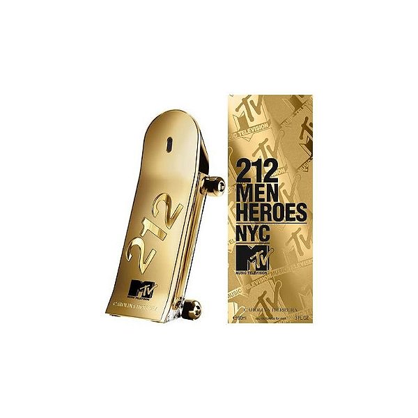 Perfume Carolina Herrera 212 Men Heroes NYC MTV Eau de Toilette 90ML - Elegância Masculina