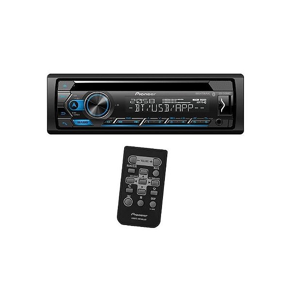 Reprodutor de CD Pioneer DEH-S4250BT com Bluetooth, USB e Auxiliar - Preto