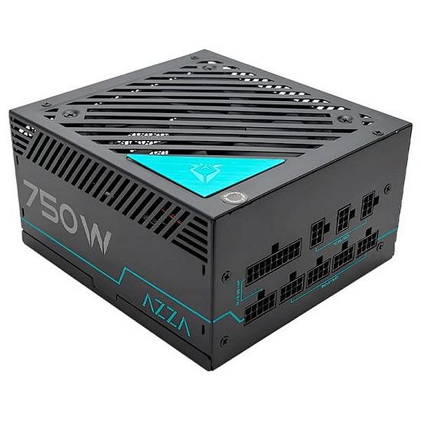 Fonte ATX Azza 750W PSAZ-750G - 80 Plus Gold, 110/220V, Design Elegante e Eficiente