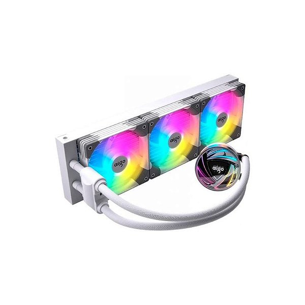 Cooler de Água para Processador Aigo AT360 RGB - Branco Elegante