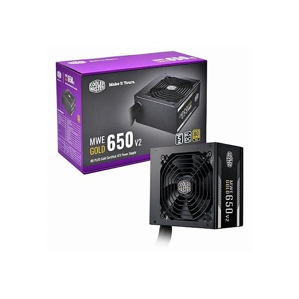Fonte Cooler Master MWE V2 650W MPE-6501-ACAAG para PCs Gaming
