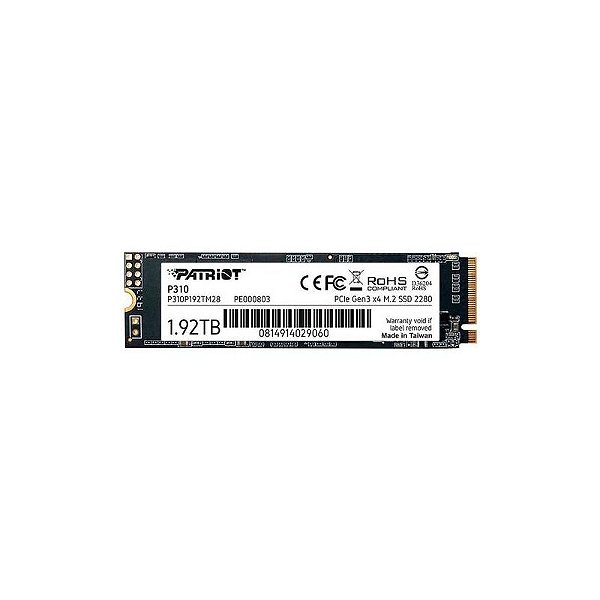 SSD M.2 Patriot P310 1.92TB NVMe PCIe Gen3 - Desempenho Superior para Armazenamento Rápido