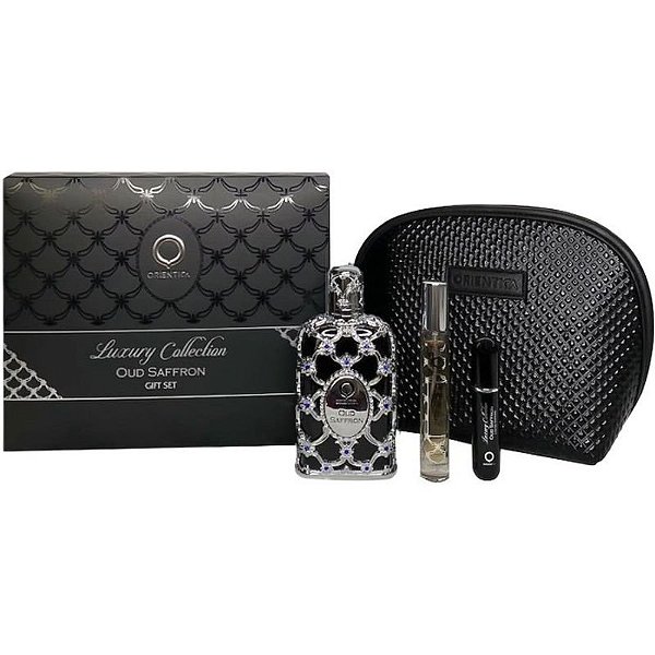 Kit De Perfume Orientica Oud Saffron Edp 80Ml + 10Ml Com Atomizador E Bolsa De Presente