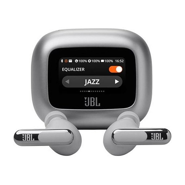 Fones JBL Live Beam 3 Sem Fio Bluetooth TWS/ANC/IPX5 - Prata