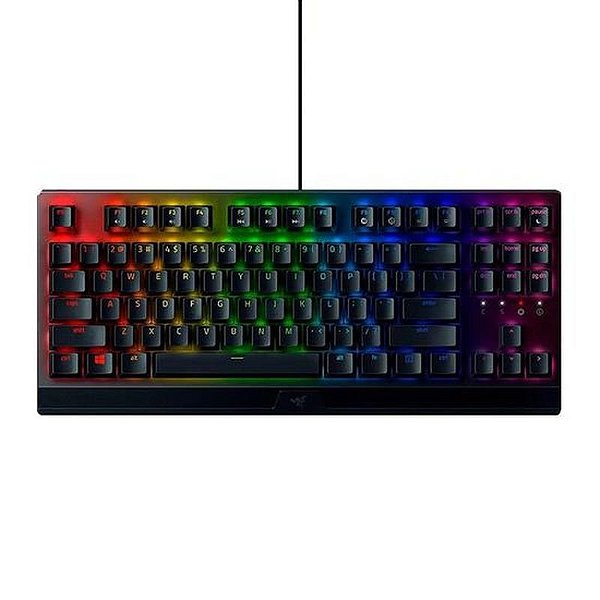 Teclado Gamer Mecânico Razer Blackwidow V3 TKL RGB Switch Amarelo com Fio - Preto