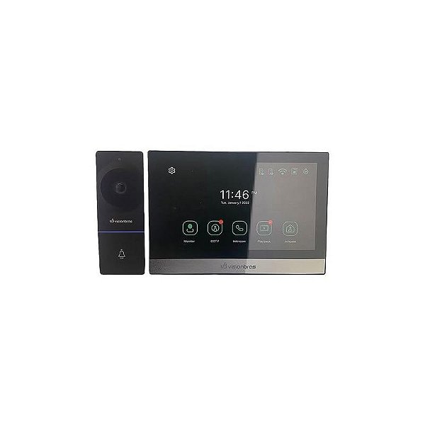 Intercom Visionbras VDP1000-W Preto com Vídeo e Acesso Remoto