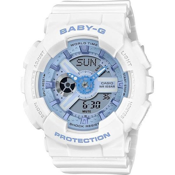 Relógio Feminino Casio Baby-G Ba-110Xbe-7Adr Analógico/Digital Branco/Azul Claro