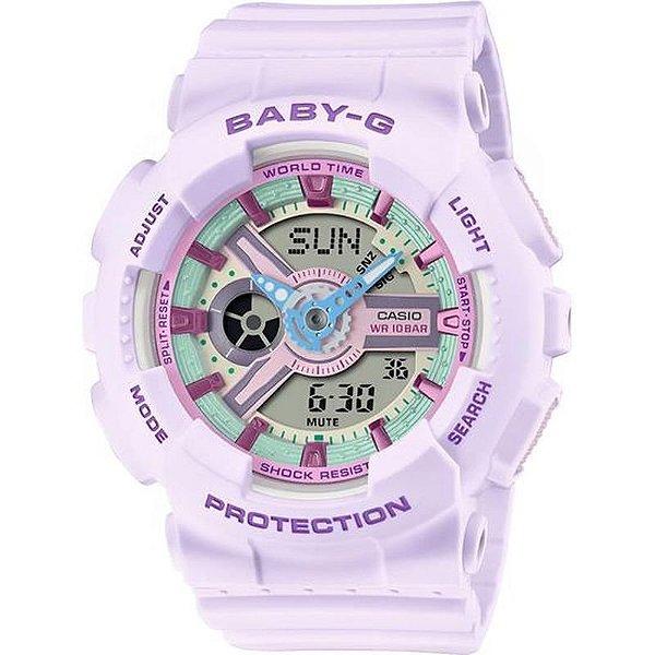 Relógio Casio Baby-G Ba-110Xpm-6Adr Feminino Analógico/Digital - Roxo Pastel