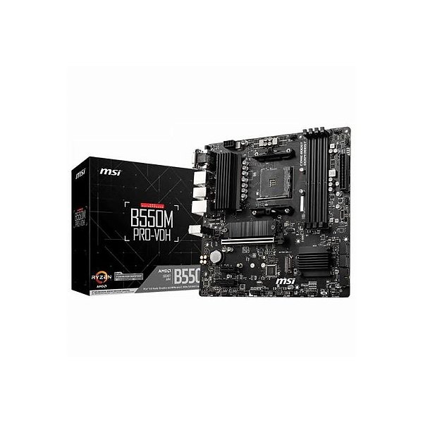 Placa-mãe MSI B550M Pro-VDH - Soquete AM4, DP/HDMI/VGA, Micro ATX