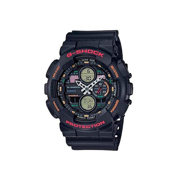 Relógio Masculino G-Shock Casio GA-140-1A4 Preto e Vermelho