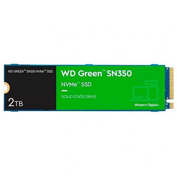 SSD M.2 NVMe WD Green SN350 2TB - Leitura 3200MB/s, Gravação 3000MB/s, WDS200T3G0C