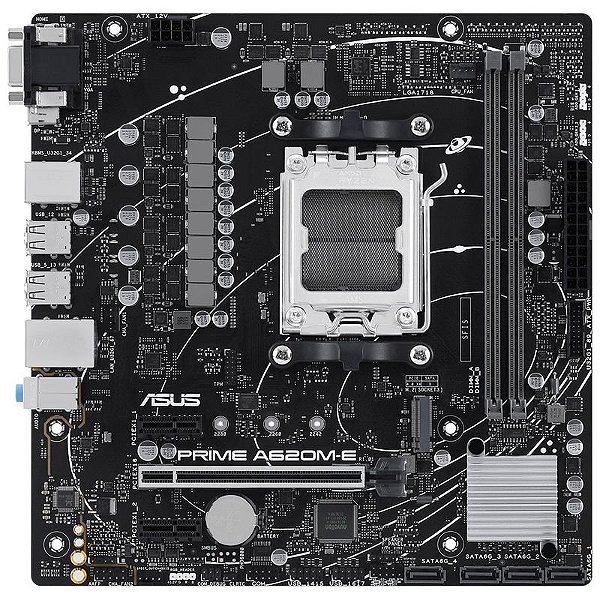 Placa Mãe Asus Prime A620M-E Am5 - Suporte A Ddr5, Pci-E, M.2, Hdmi E Vga