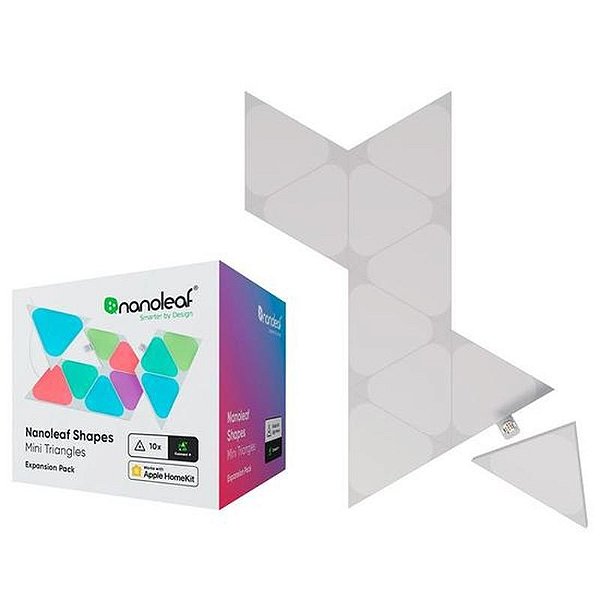 Kit de Expansão Nanoleaf Forma Mini - Triângulos 10 Peças para Iluminação Personalizada