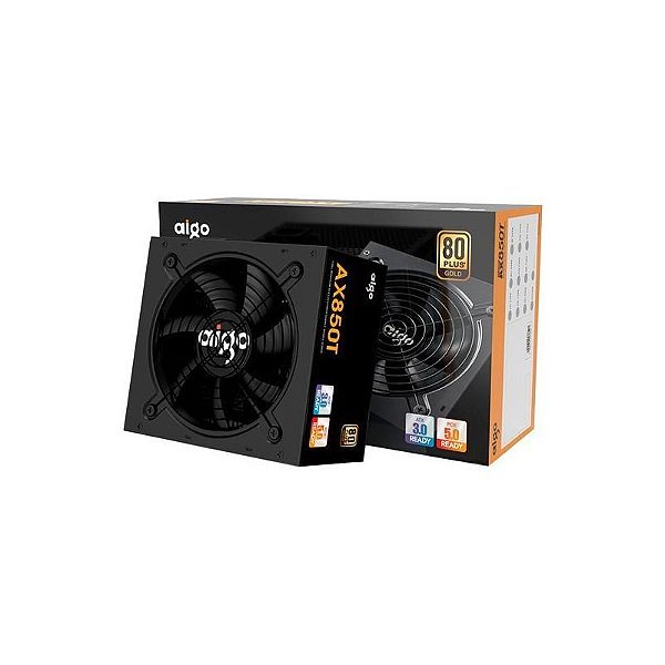 Fonte de Alimentação Aigo Darkflash Ax850T 850W 80 Gold Modular Completa